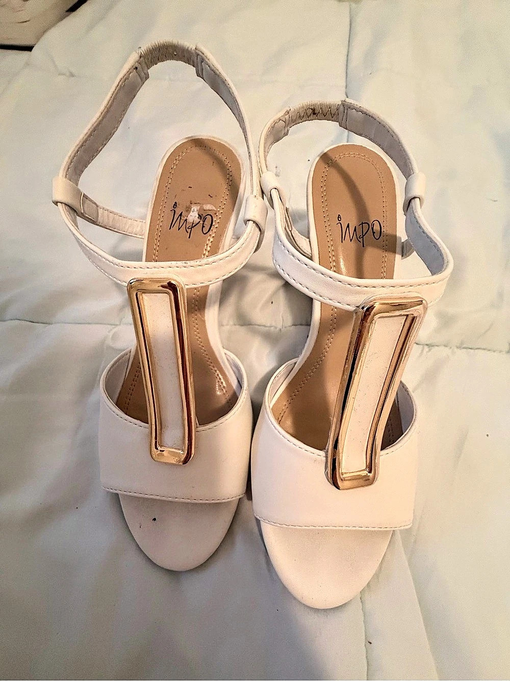 Impo White Wedge Heels